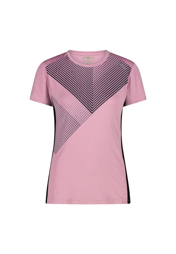 Damska koszulka z okrągłym dekoltem CMP. Kolor: różowy. Sport: turystyka piesza