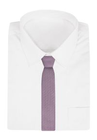 Krawat Męski - Angelo di Monti - Odcień Różu Majtkowego i Stali, Drobny Wzór. Kolor: wielokolorowy. Materiał: tkanina. Styl: elegancki, wizytowy