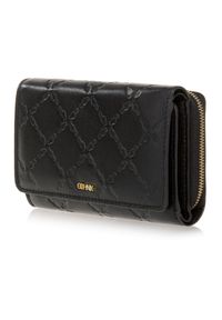 Ochnik - Czarny skórzany portfel damski z tłoczeniem. Kolor: czarny. Materiał: skóra #3