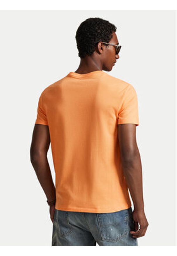 Polo Ralph Lauren T-Shirt 710671438457 Pomarańczowy Custom Slim Fit. Typ kołnierza: polo. Kolor: pomarańczowy. Materiał: bawełna