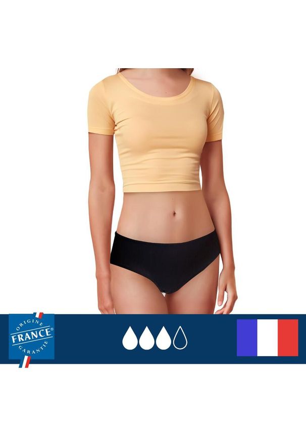 PLIM UNDERWEAR - Dół menstruacyjnego stroju kąpielowego dla nastolatek - duża chłonność. Kolor: czarny