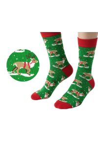 His Story - Skarpetki Bawełniane - Tematyczne - Zielone w Renifery. Kolor: zielony. Materiał: elastan, bawełna, poliamid #3