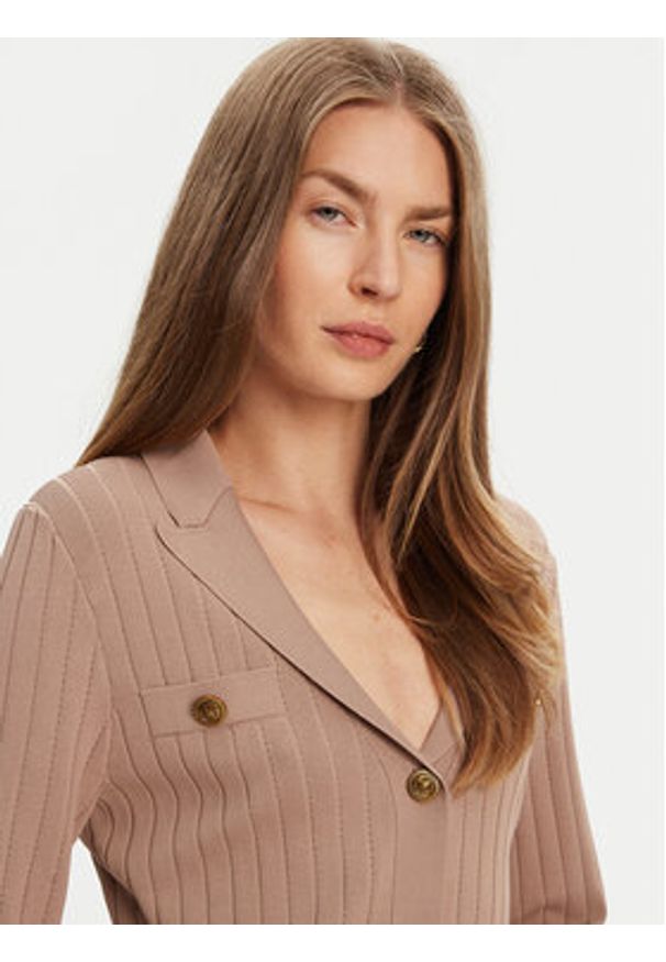 Guess Kardigan W5YR11 Z0130 Beżowy Regular Fit. Kolor: beżowy. Materiał: wiskoza