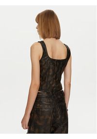 GESTUZ - Gestuz Top Linera 10909487 Brązowy Regular Fit. Kolor: brązowy. Materiał: skóra #3