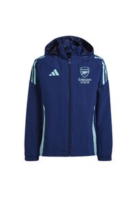 Adidas - Dziecięca bluza dresowa Arsenal Tiro 2024/25. Kolor: niebieski. Materiał: dresówka. Sport: piłka nożna