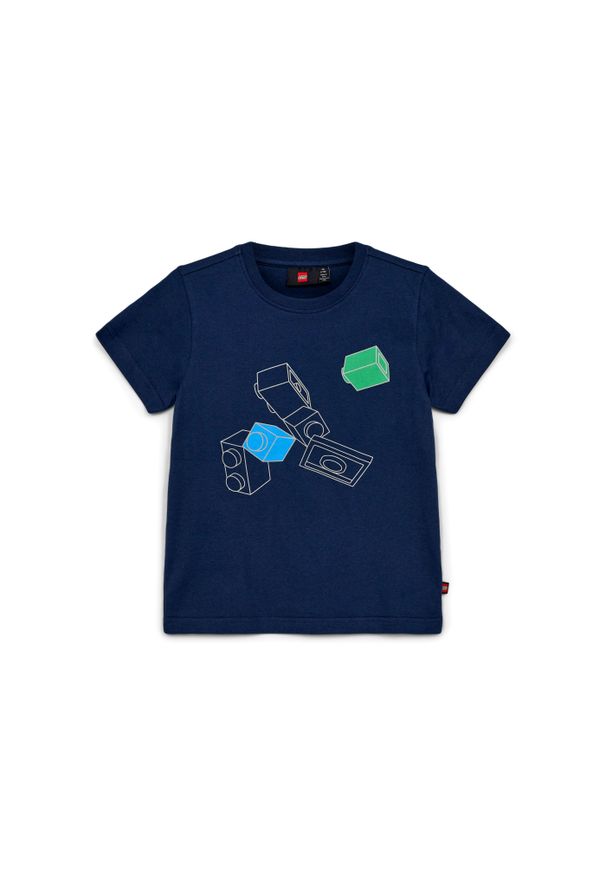 Koszulka Dziecięca LEGO Tano 204 Granatowa. Kolor: niebieski