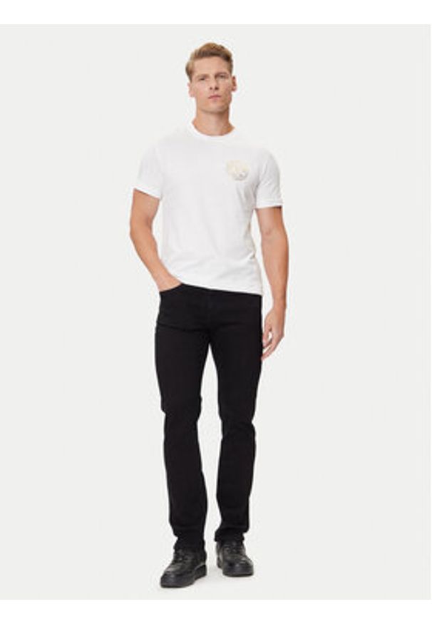 Versace Jeans Couture T-Shirt 79GAHT00 CJ00T Biały Regular Fit. Kolor: biały. Materiał: bawełna