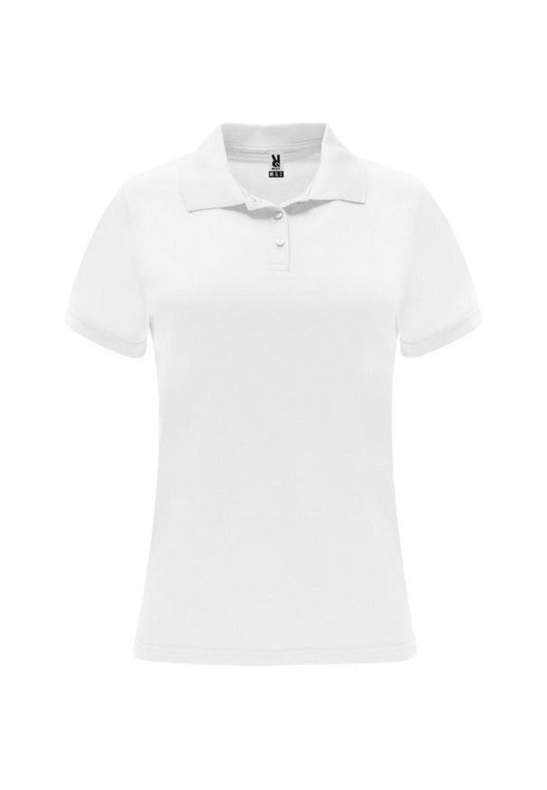ROLY - Damska Sportowa Koszulka Polo Z Krótkim Rękawem Monzha. Typ kołnierza: polo. Kolor: biały. Długość rękawa: krótki rękaw. Długość: krótkie