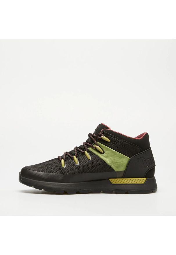 Sneakersy męskie Timberland Sprint Trekker MID LACE UP WATERPROOF BLACK MEDIUM GREEN. Kolor: czarny. Materiał: mesh. Sport: bieganie
