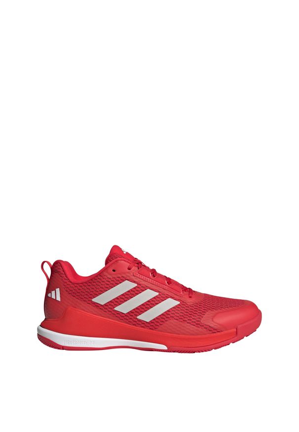 Adidas - Buty Novaflight 2 Indoor. Kolor: czerwony, biały, wielokolorowy. Materiał: materiał. Sport: siatkówka