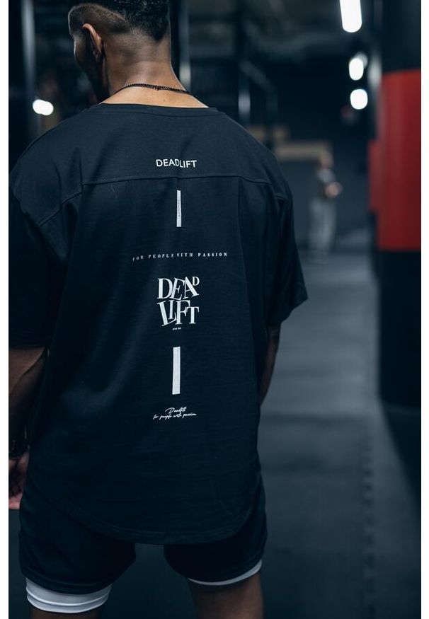 DEADLIFT - T-shirt oversize sportowy unisex Premium. Kolor: czarny