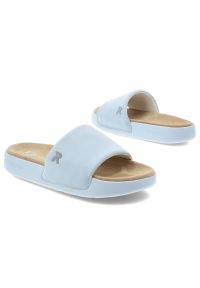 Niebieskie Klapki Rieker Stylowe Płaskie Damskie. Okazja: na spacer, na co dzień, na plażę. Kolor: niebieski. Materiał: materiał. Sezon: lato. Styl: elegancki #7