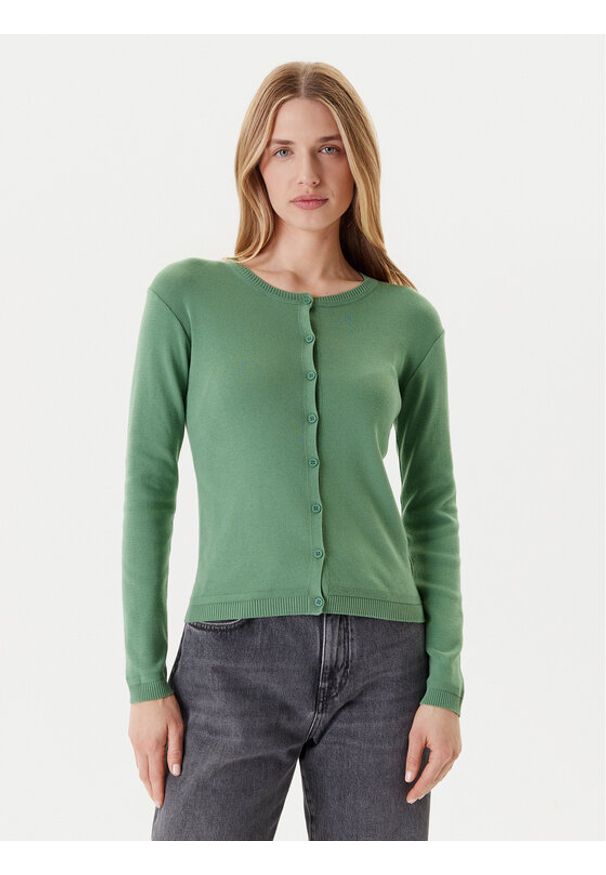 United Colors of Benetton - United Colors Of Benetton Kardigan 1091D5558 Zielony Regular Fit. Kolor: zielony. Materiał: bawełna