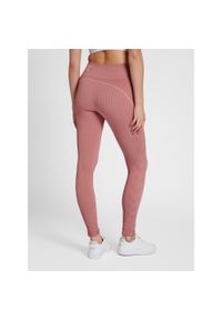 Damskie legginsy mid-rise Hummel TE Christel. Kolor: czerwony, wielokolorowy, fioletowy