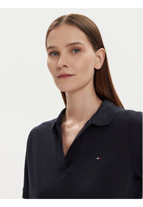 TOMMY HILFIGER - Tommy Hilfiger Sukienka codzienna WW0WW41278 Granatowy Regular Fit. Okazja: na co dzień. Kolor: niebieski. Materiał: bawełna. Typ sukienki: proste. Styl: casual