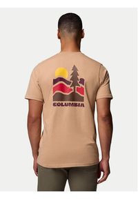 columbia - Columbia T-Shirt Explorers Canyon™ 2036451 Beżowy Regular Fit. Kolor: beżowy. Materiał: bawełna