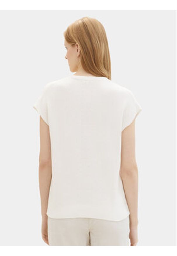 Tom Tailor Sweter 1040334 Écru Loose Fit. Materiał: wiskoza, bawełna