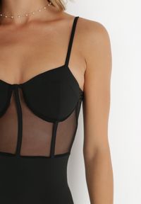 Born2be - Czarna Sukienka Naerima. Typ kołnierza: dekolt gorset. Kolor: czarny. Długość rękawa: na ramiączkach. Sezon: lato. Typ sukienki: gorsetowe. Długość: mini #2