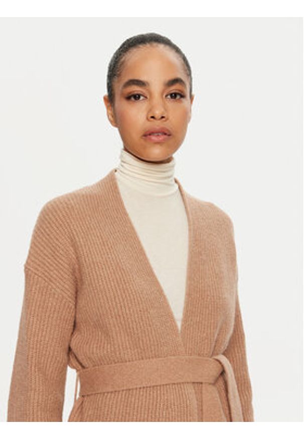 Calvin Klein Kardigan K20K208005 Beżowy Regular Fit. Kolor: beżowy. Materiał: bawełna