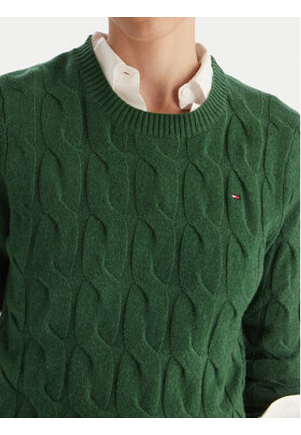 TOMMY HILFIGER - Tommy Hilfiger Sweter WW0WW43586 Zielony Regular Fit. Kolor: zielony. Materiał: wełna