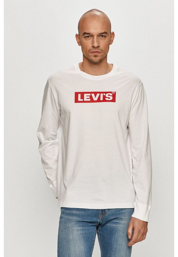 Levi's® - Levi's - Longsleeve. Okazja: na co dzień, na spotkanie biznesowe. Kolor: biały. Długość rękawa: długi rękaw. Wzór: nadruk. Styl: biznesowy, casual