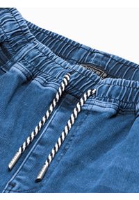 Ombre Clothing - Spodnie męskie jeansowe ze ściągaczem CARROT FIT P1057 - jasnoniebieskie - XL. Kolor: niebieski. Materiał: jeans, bawełna, elastan. Styl: klasyczny #2