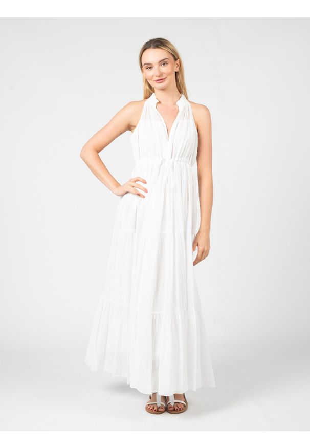 Pinko Sukienka "Armatore" | 102934 A1M3 | Kobieta | Biały. Kolor: biały. Materiał: bawełna. Sezon: lato. Styl: elegancki. Długość: maxi