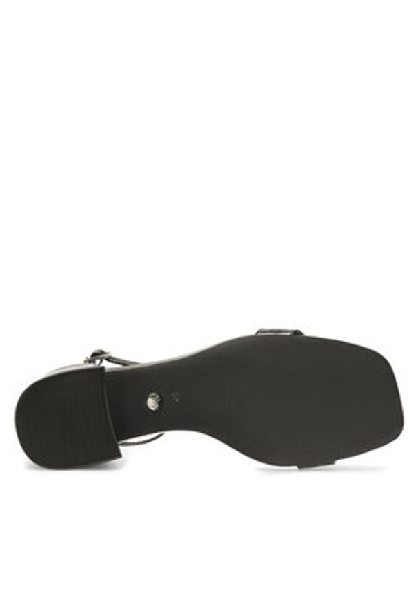 Nine West Sandały ERMINA FF-2308 Czarny. Kolor: czarny. Materiał: skóra