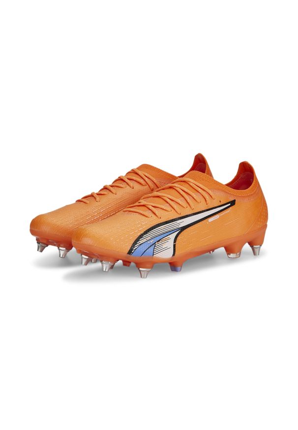 Puma - Buty piłkarskie męskie PUMA Ultra Ultimate MXSG. Kolor: biały, pomarańczowy, niebieski, wielokolorowy, żółty. Sport: piłka nożna