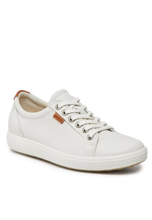ecco - ECCO Sneakersy Soft 7 Ladies 43000301007 Biały. Kolor: biały. Materiał: skóra