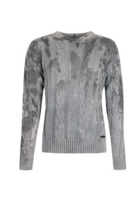 Takeshy Kurosawa Sweter | 83063 | Maglia Treccia Sfumata | Mężczyzna | Szary. Okazja: na co dzień. Kolor: szary. Materiał: bawełna, wełna, poliamid. Wzór: ze splotem, aplikacja. Styl: casual #3