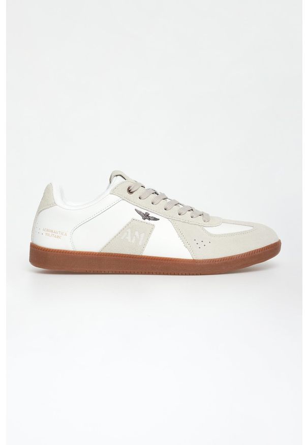 Aeronautica Militare - Sneakersy męskie skórzane AERONAUTICA MILITARE. Materiał: skóra