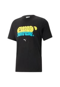 Koszulka sportowa męska Puma Tshirt Graffiti Tee. Kolor: czarny, wielokolorowy, niebieski, żółty. Długość rękawa: krótki rękaw. Długość: krótkie