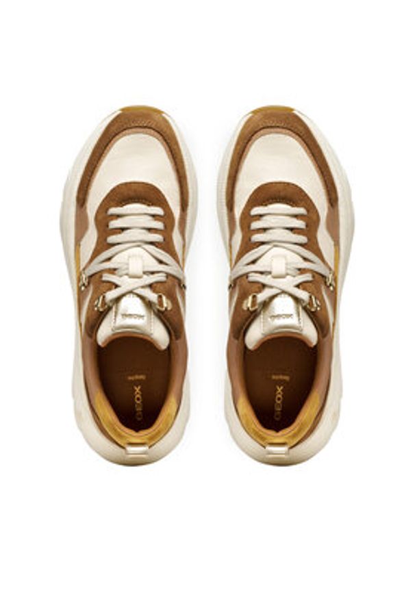 Geox Sneakersy D Diamanta D36UFE 022BC C6507 Brązowy. Kolor: brązowy. Materiał: zamsz, skóra