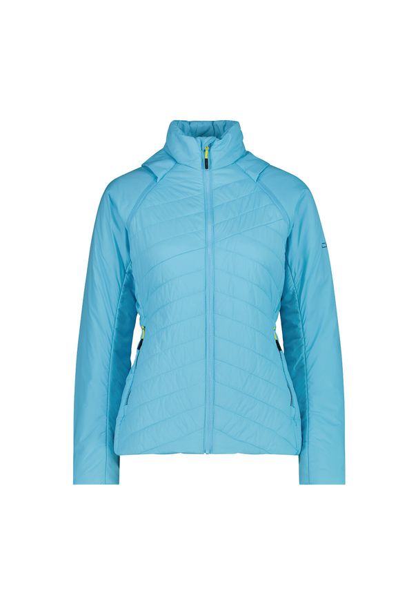 Kurtka puchowa damska z odpinanymi rękawami CMP. Kolor: niebieski. Materiał: puch. Sezon: zima. Sport: narciarstwo