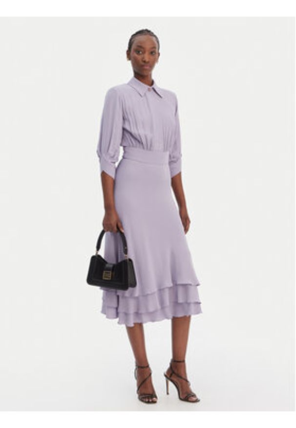 Elisabetta Franchi Sukienka koktajlowa AB-923-61E2 Fioletowy Regular Fit. Kolor: fioletowy. Materiał: wiskoza. Styl: wizytowy