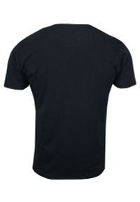 Brave Soul - Granatowy T-Shirt (Koszulka) Bez Nadruku -BRAVE SOUL- Męski, Okrągły Dekolt, Postrzępione Brzegi. Okazja: na co dzień. Kolor: niebieski. Materiał: bawełna. Styl: casual