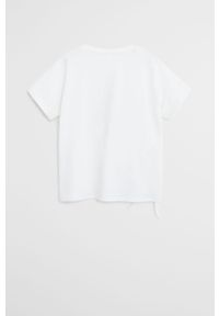 Mango Kids - T-shirt dziecięcy Shell 110-164 cm. Okazja: na co dzień. Kolor: biały. Materiał: bawełna, dzianina. Wzór: nadruk. Styl: casual #2