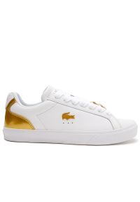 Buty Lacoste Lerond Pro 123 1 CFA 745CFA0027-216 - białe. Okazja: na co dzień. Zapięcie: sznurówki. Kolor: biały. Materiał: skóra, syntetyk, guma. Wzór: aplikacja. Obcas: na platformie