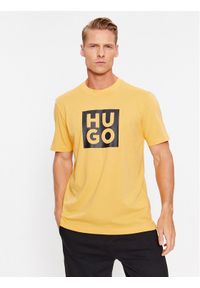 Hugo T-Shirt Daltor 50473891 Żółty Regular Fit. Kolor: żółty. Materiał: bawełna #1