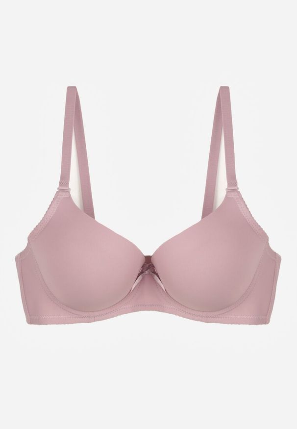 Renee - Fioletowy Gładki Biustonosz o Klasycznym Fasonie Arriethia. Kolor: fioletowy. Wzór: gładki