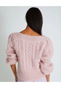 LOVE SHACK FANCY - Różowy sweter Vyoma. Kolor: różowy, wielokolorowy, fioletowy. Materiał: wełna. Wzór: ze splotem #3