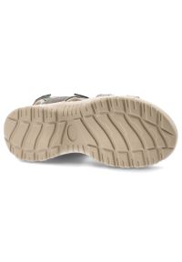 Sandały damskie McKeylor, cholewka ze skóry naturalnej regulowane paski na rzepy płaska podeszwa, beżowo niebieskie, 95414. Zapięcie: rzepy. Kolor: beżowy. Materiał: skóra. Wzór: paski. Obcas: na płaskiej podeszwie #6