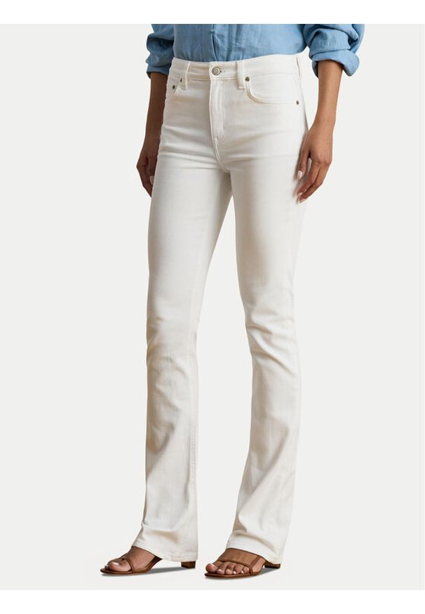 Lauren Ralph Lauren - LAUREN RALPH LAUREN Jeansy 200926081001 Biały Bootcut Fit. Kolor: biały