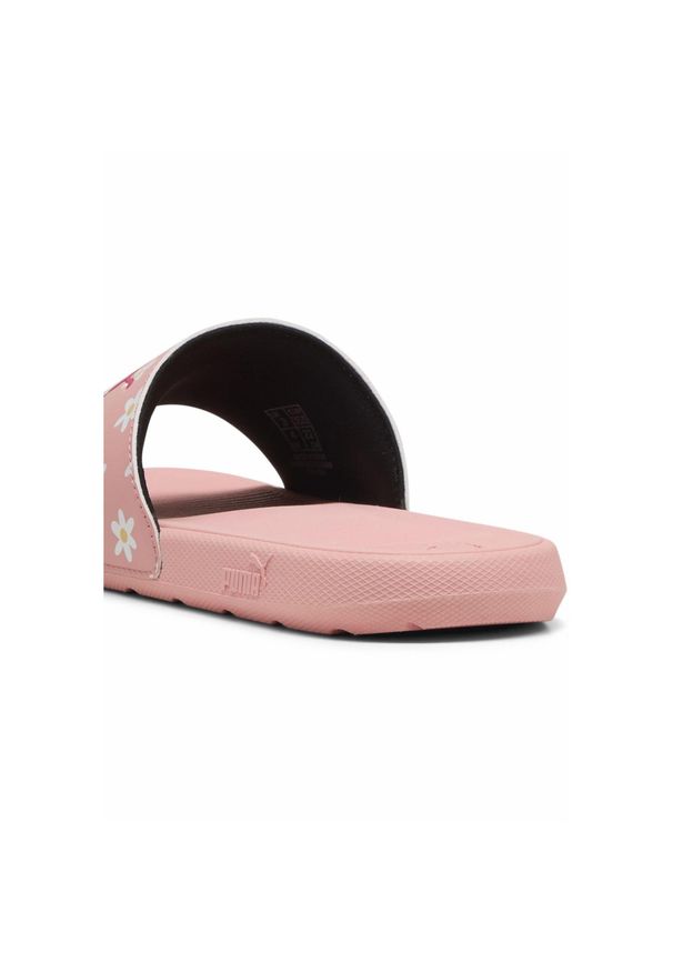 Puma - Młodzieżowe klapki Cool Cat 2.0 Daisies PUMA Pink Fruit White Almost Apricot. Kolor: pomarańczowy, biały, wielokolorowy, różowy. Wzór: nadruk. Styl: młodzieżowy