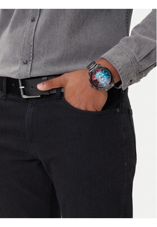 Diesel Zegarek Mega Chief Slim DZ4689 Czarny. Kolor: czarny
