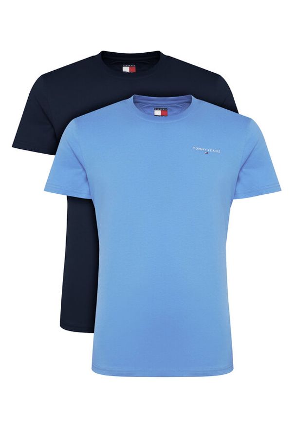 Tommy Jeans Komplet t-shirtów DM0DM22316 Niebieski Slim Fit. Kolor: niebieski. Materiał: bawełna