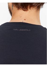 Karl Lagerfeld - KARL LAGERFELD T-Shirt Crewneck 755071 500251 Granatowy Regular Fit. Typ kołnierza: dekolt w karo. Kolor: niebieski. Materiał: bawełna #5