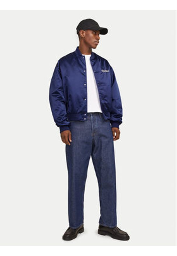 Jack & Jones - Jack&Jones Kurtka bomber Boston 12272869 Niebieski Regular Fit. Kolor: niebieski. Materiał: syntetyk