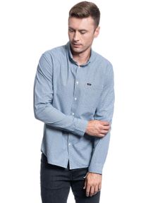 Lee - KOSZULA MĘSKA LEE REFINED SLIM BUTTON INDIGO L69XHGDK. Kolor: niebieski